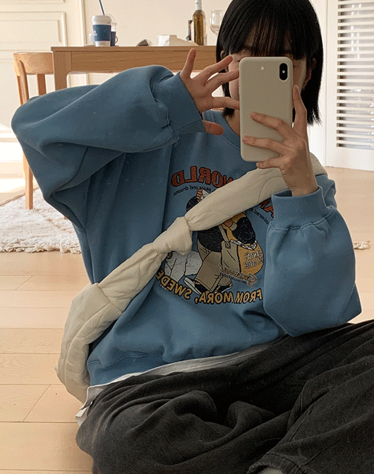 카바 반달 패딩 크로스백 (2color)