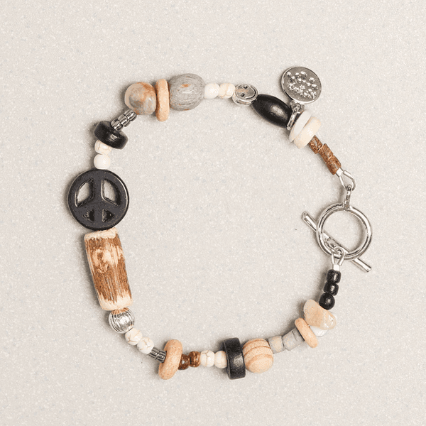 피스마크 심볼 팔찌 블랙