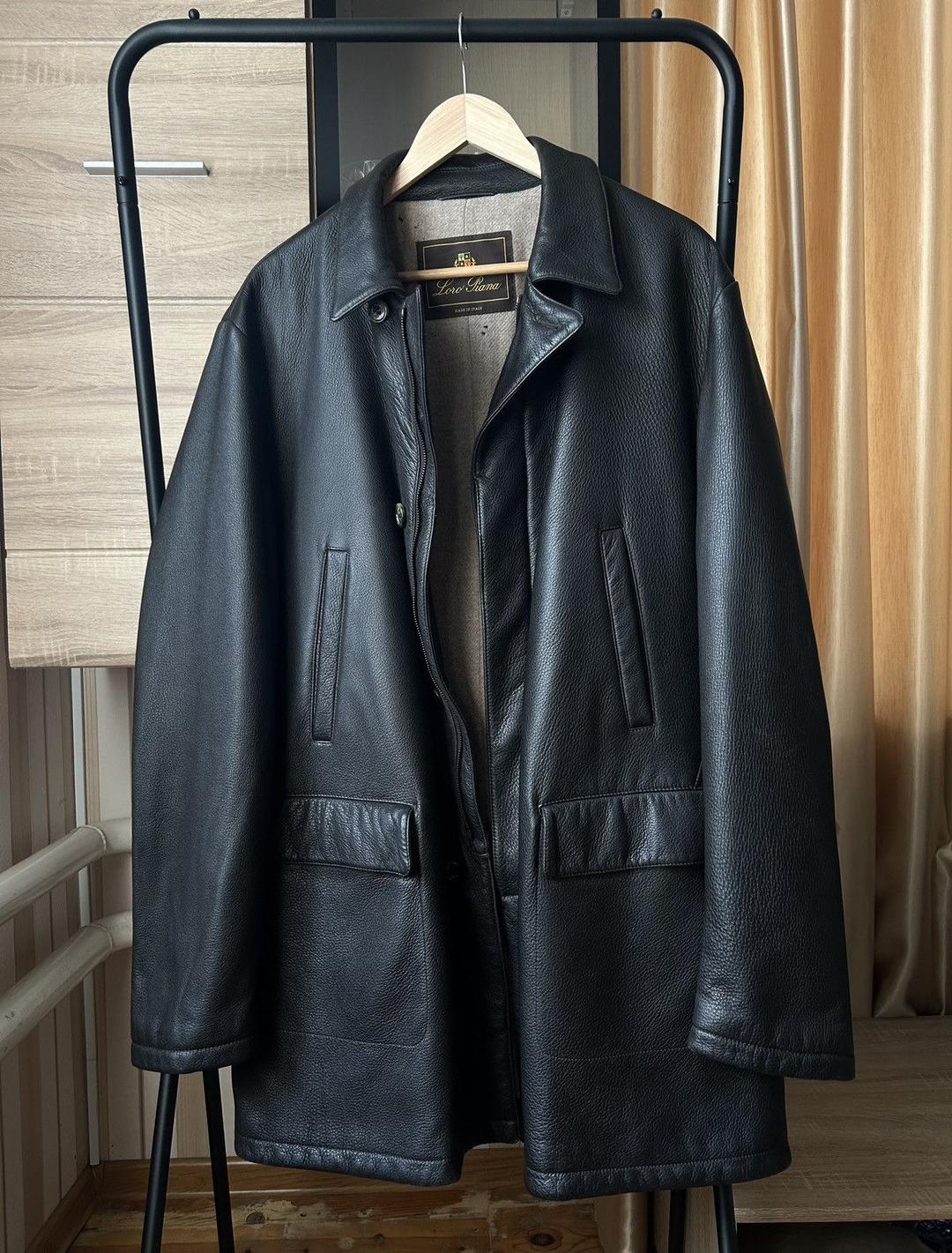 Lora Piana Leather Coat Parka Black size XXL