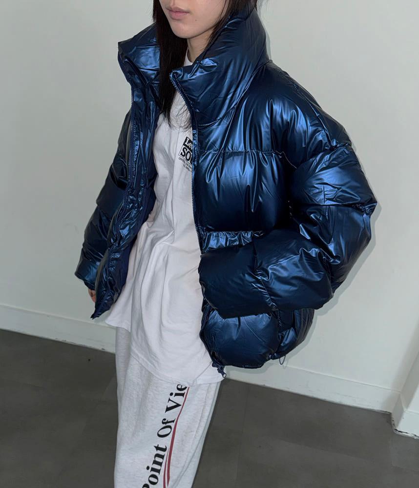 하이포 글로시 패딩 (4color) 남녀공용 오버핏 점퍼 자켓 유광 패딩