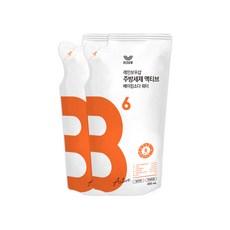 레인보우샵 B6 주방세제 액티브 베이킹소다 워터 리필  400ml, 2개
