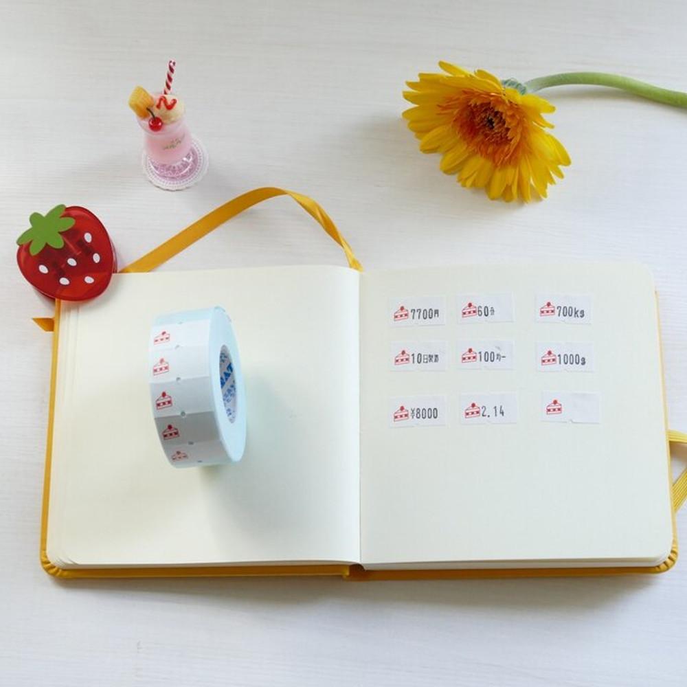 【일본레트로감성】 딸기 조각 케이크 롤라벨 라벨스티커