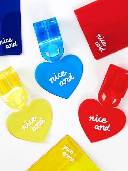 클리어 컬러 하트 네임텍