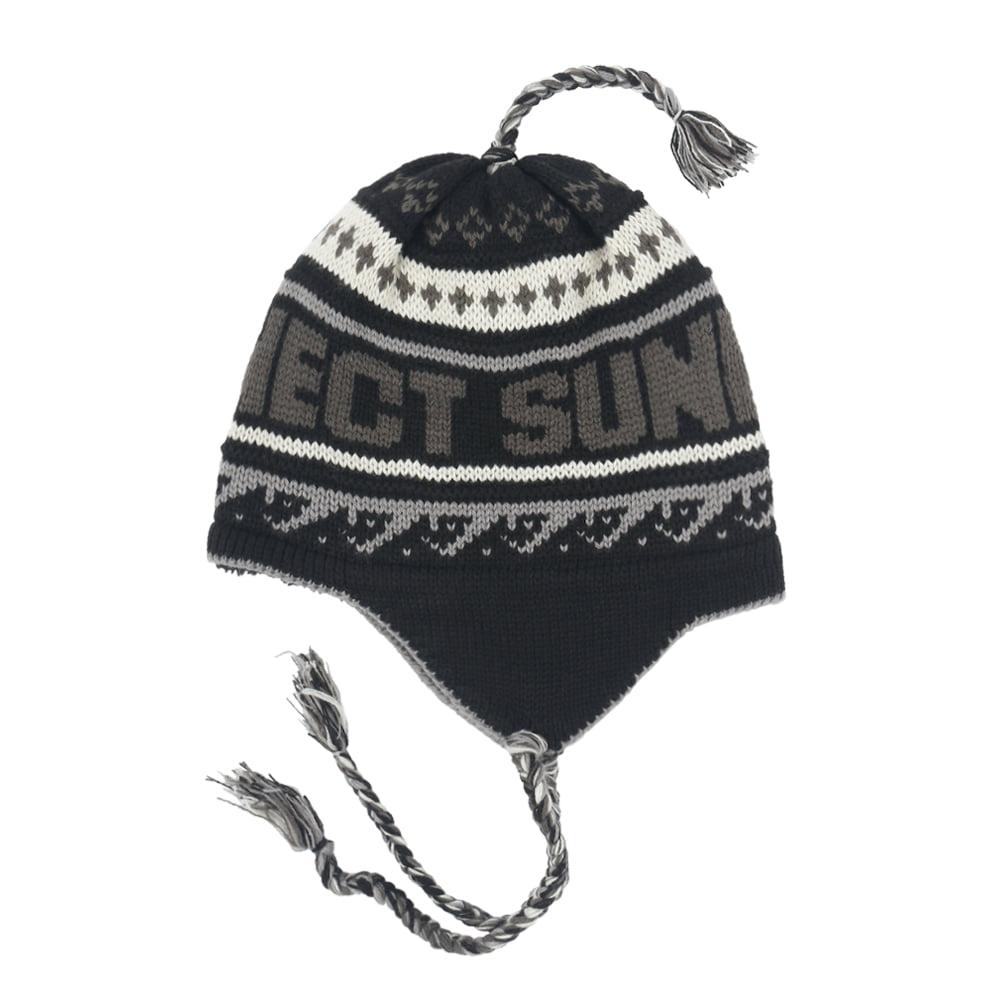 Jacquard Tassel Beanie - Black