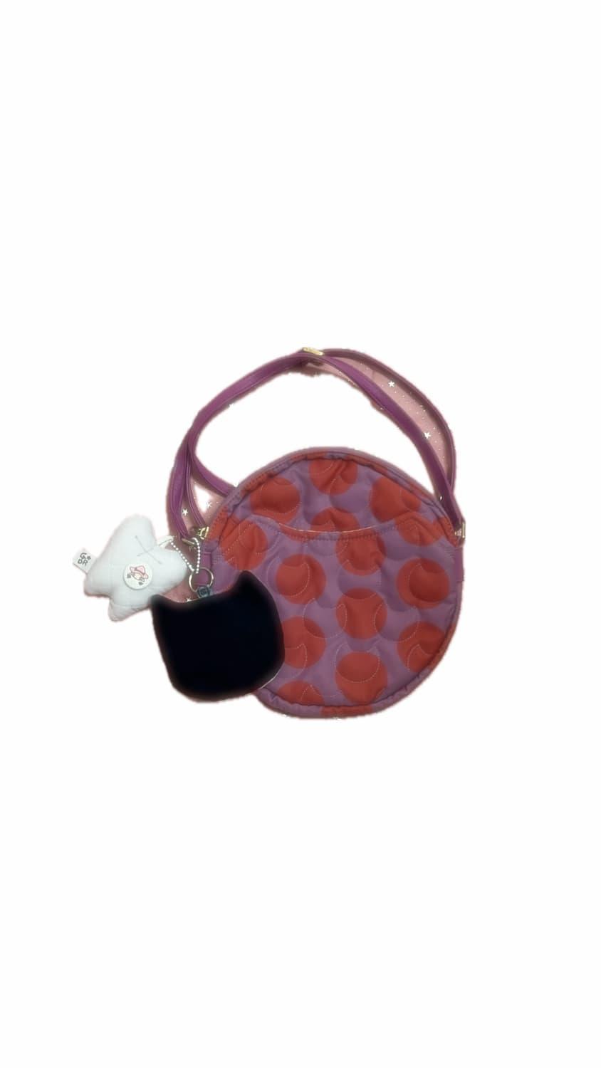 냥이가 숨겨진 퍼플 도트 크로스백 🐱 | 후루츠패밀리