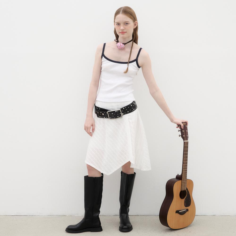 Broderie Asymmetric Skirt - White