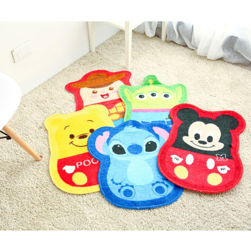 디즈니 다용도 바닥 매트 현관 주방 화장실 미키 푸우 우디 알린 스티치 발판