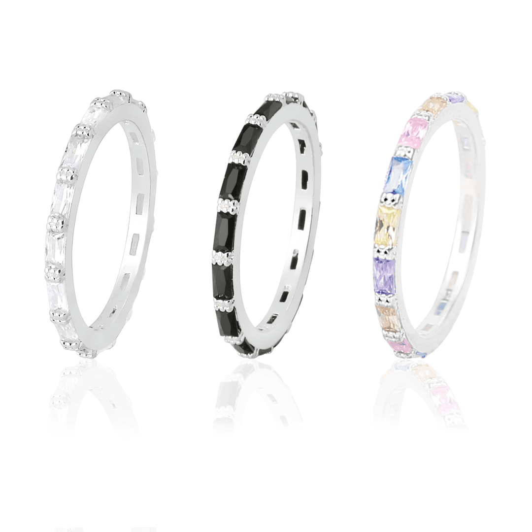 컬러 2mm 바게트 이터니티 링 [S925]