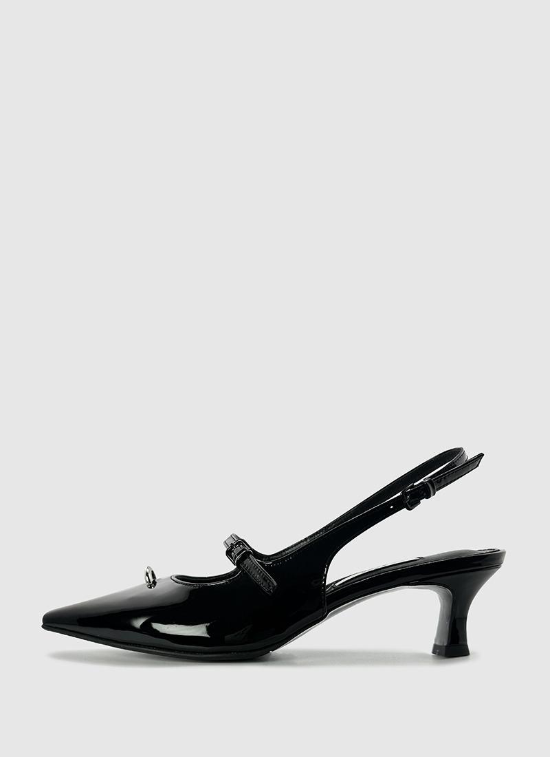 Half ring slingback(Black)_5cm
