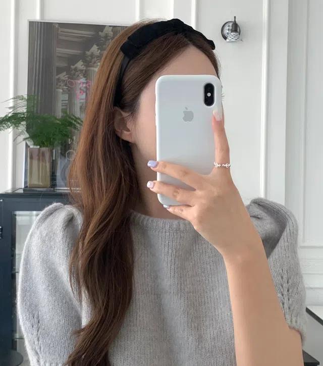 [당일] 뮤드 벨벳 리본 헤어밴드 머리띠