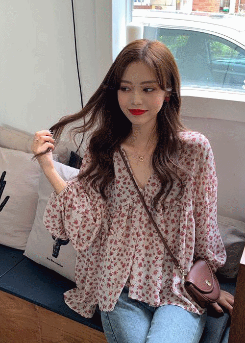 B162-8 스니웰 빅사이즈 쉬폰 블라우스 44-110