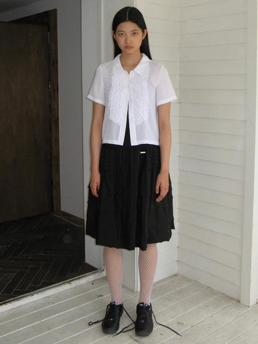 FRILL HALF BLOUSE (WHITE)
