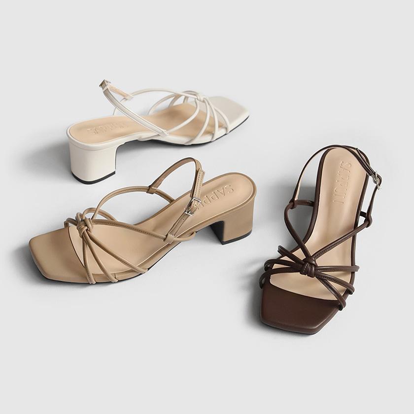 세렌디 스퀘어 스트랩 샌들힐 (5cm)