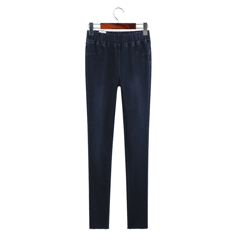 허밍퍼플 여성용 8089-로지 슬림 스키니 빅사이즈 밴드 편안한 착용감 신상 청바지 밑단 컷팅 시즈니룩 사계절 여성의류