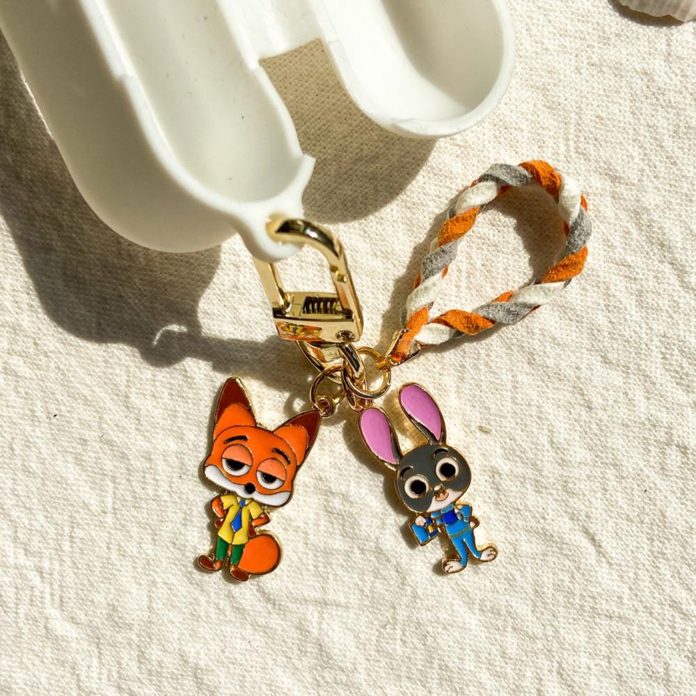 [인포켓주] 주토피아 주디홉스와 닉와일드 핸드메이드 키링 / 에어팟 갤럭시버즈 키링 키홀더 열쇠고리