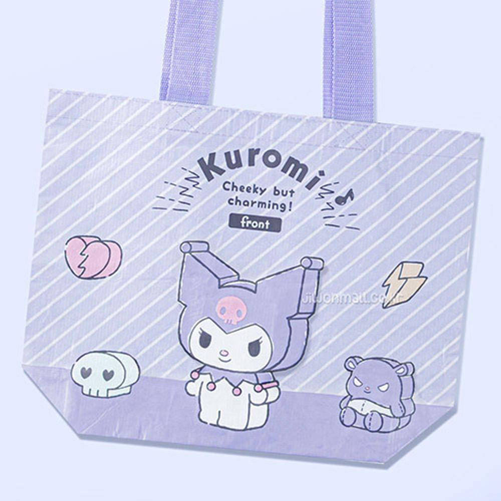 산리오 쿠로미 쇼핑백 스트라이프 리유저블백