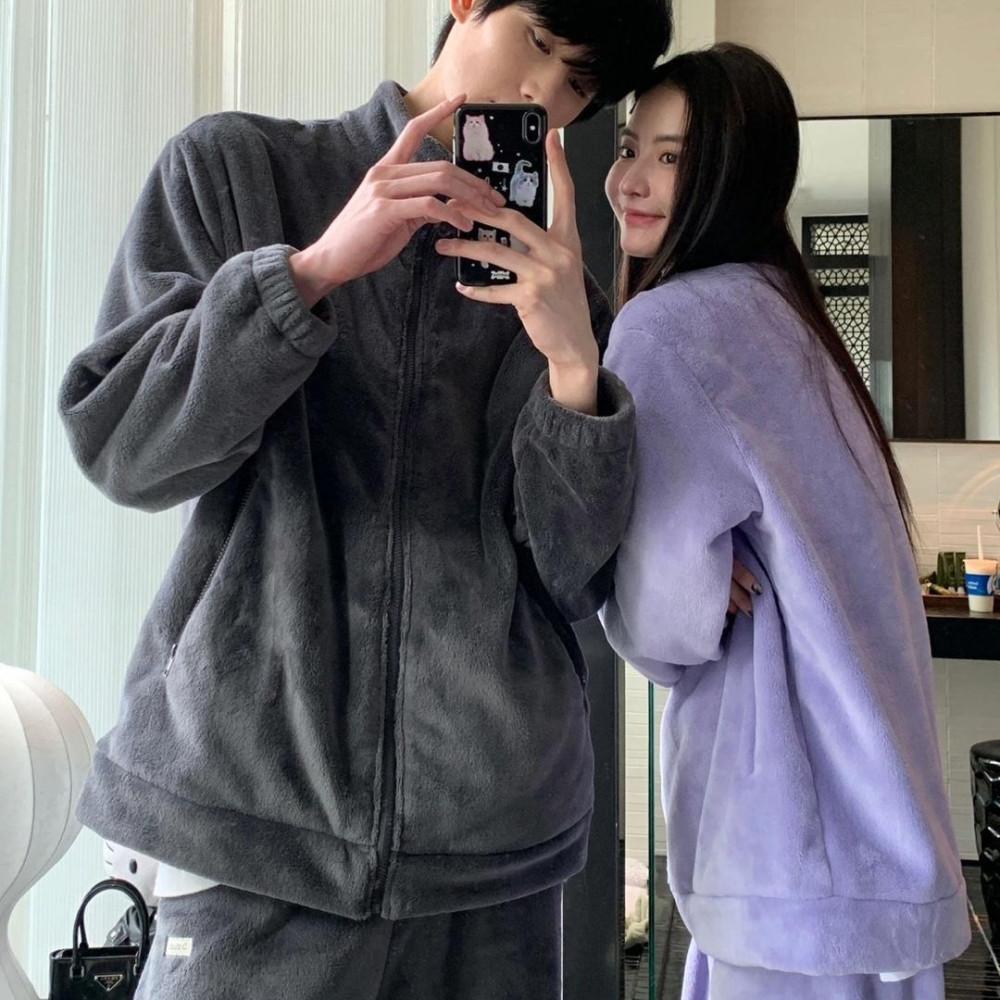 베이브 커플 플리스 집업 잠옷 홈웨어 세트 HC011