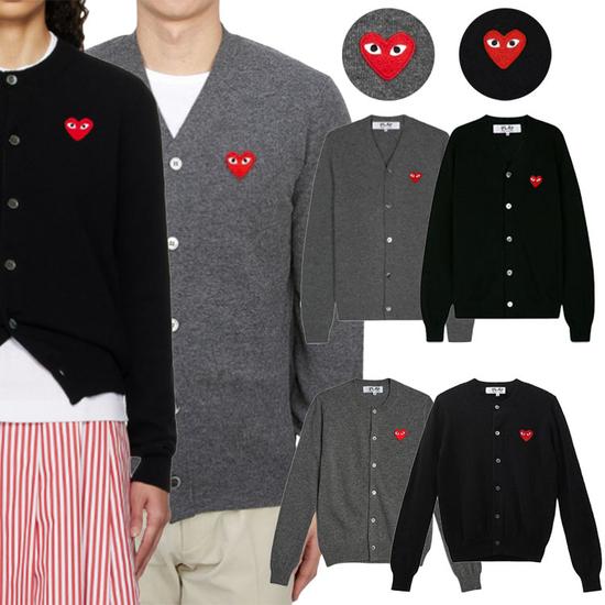 꼼데가르송 레드와펜 남녀공용 가디건