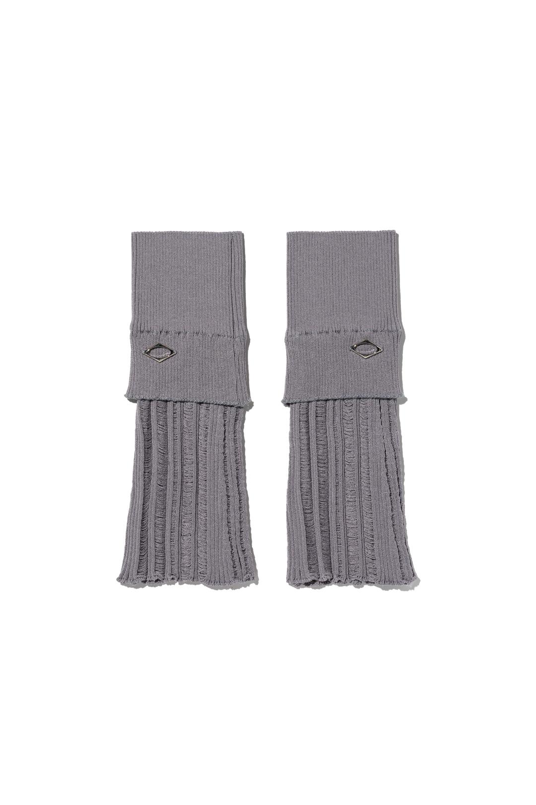 LAYERED KNIT LEG WARMER_BLUE GREY