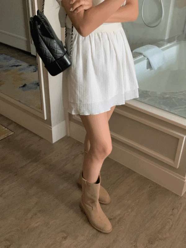 뮤드 랩 미니 플레어스커트 (2color)