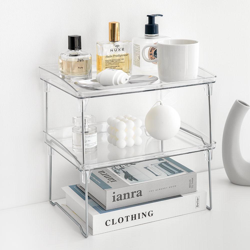 비스토어 화장품정리대 아크릴 화장품 트레이 수납 정리함 화장대 정리 수납함 진열대
