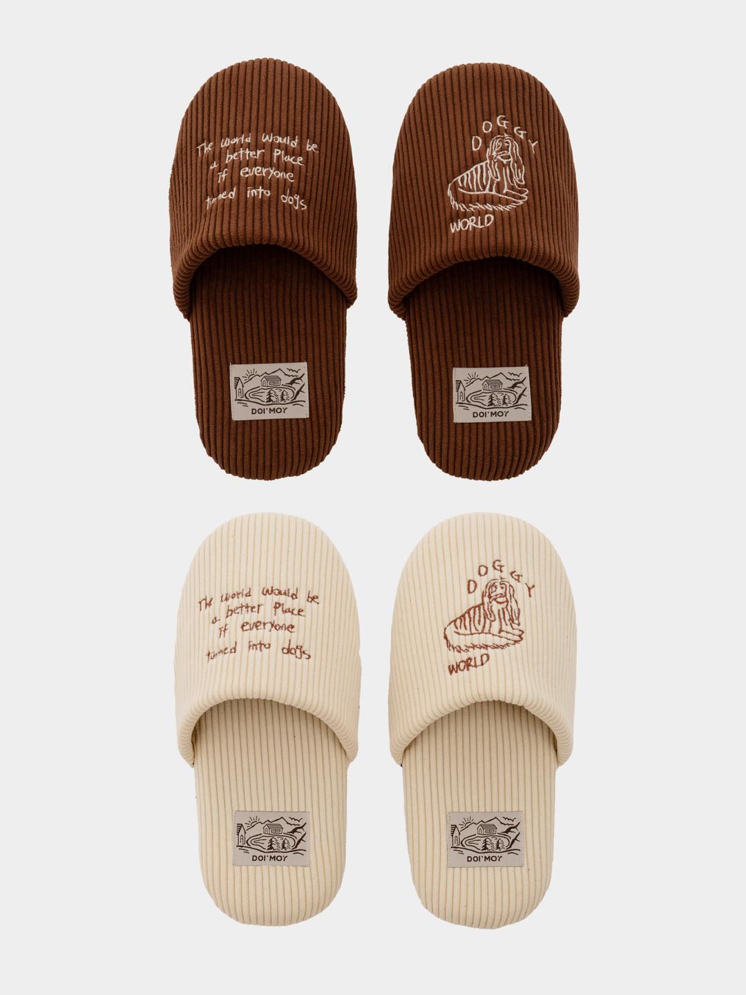 도기 코듀로이 룸슈즈 (더스트백 포함)