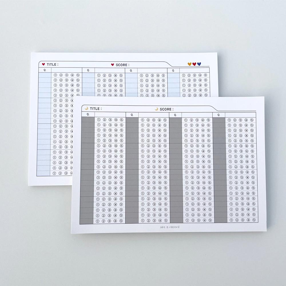 셋어레코드 OMR 메모지 떡메 80문항 OMR카드 사지선다 오지선다 공시생 모의고사