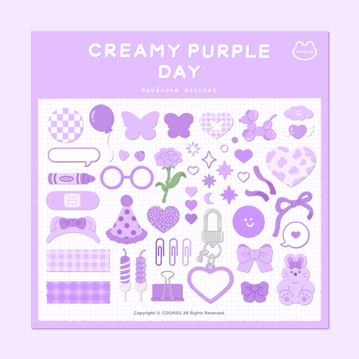 [굿노트스티커] 크리미퍼플데이 스티커