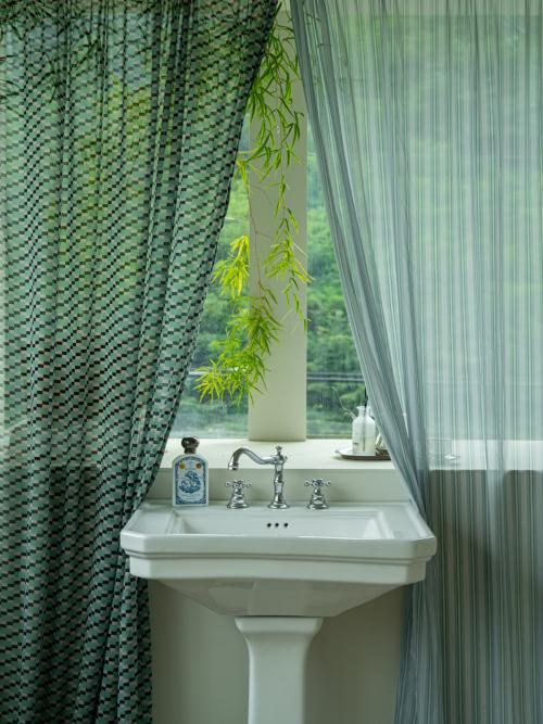 패턴 쉬폰 방문 가리개 커튼 2size 10colors