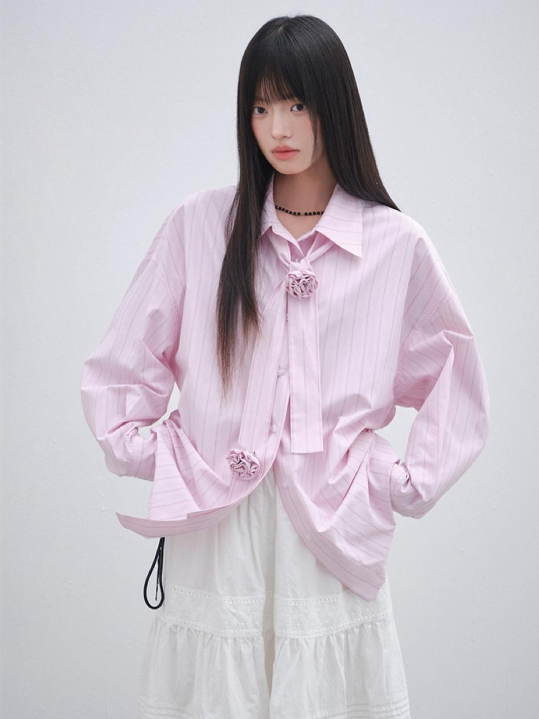 Onthereverse Rose Garden Tie Stripe Shirt