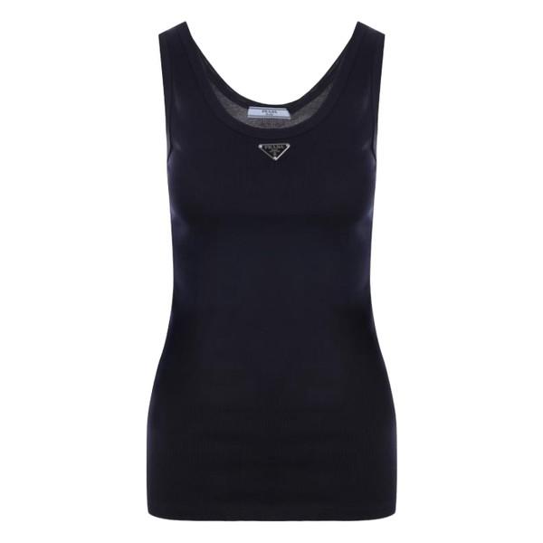 prad* Ribbed knit jersey tank top