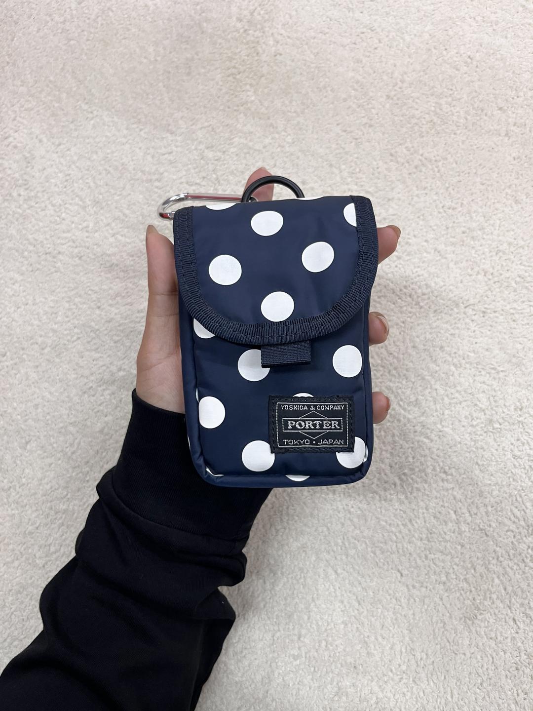 PORTER polka dot wallet navy