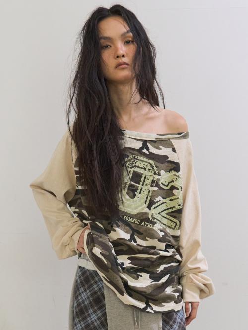 TELIE CAMO RAGLAN TOP_IVORY
