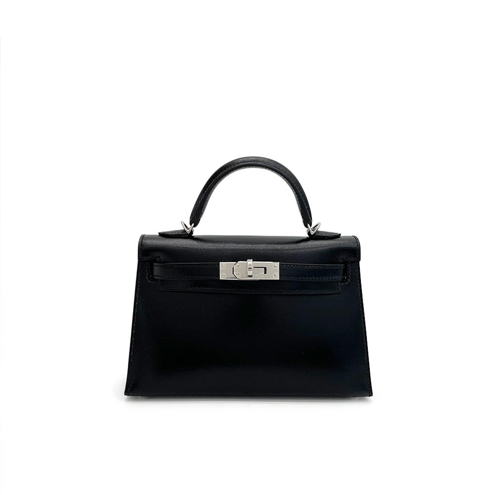 에르메스 복스 미니켈리투 블랙 은장 U각인