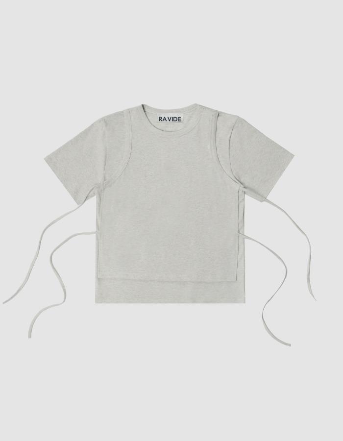 RA VIDE) STRING LAYERED TEE OATMEAL