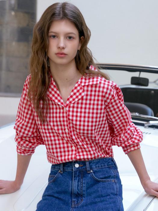 D Gingham French Check Shirt_Red