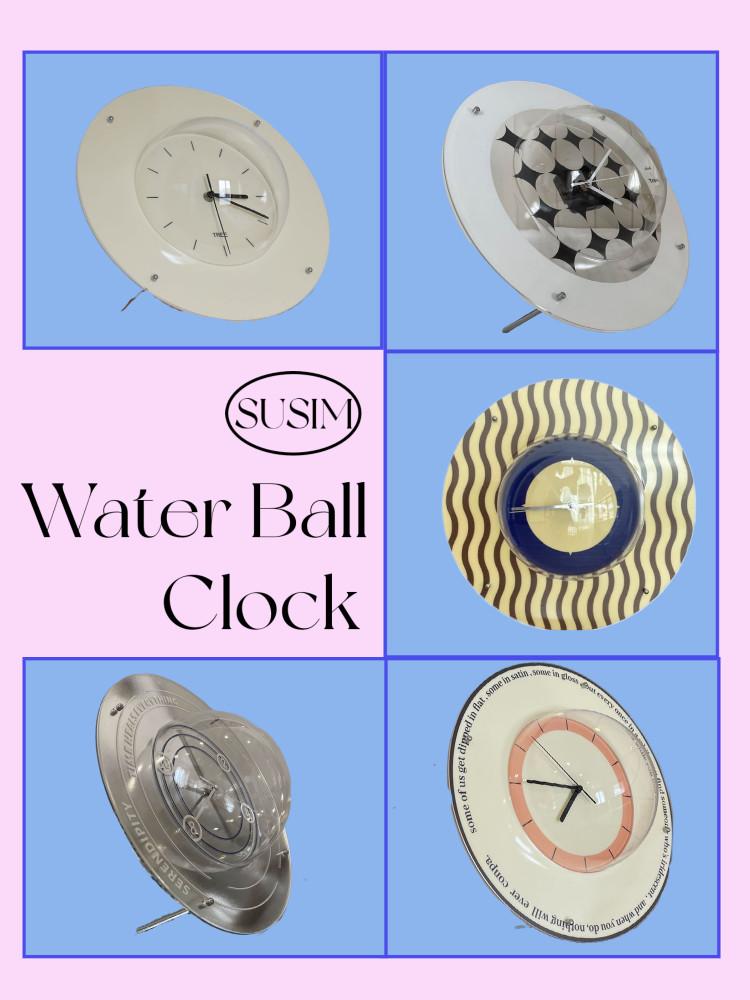 수심 Water Ball Clock 시계 유니크 스탠드 투명 북유럽 쇼룸 카페 모던 감성