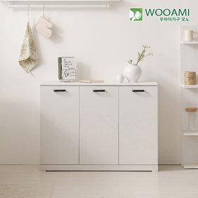 우아미가구 모노 하론 3단 분리수거함 쓰레기통 휴지통 수납장