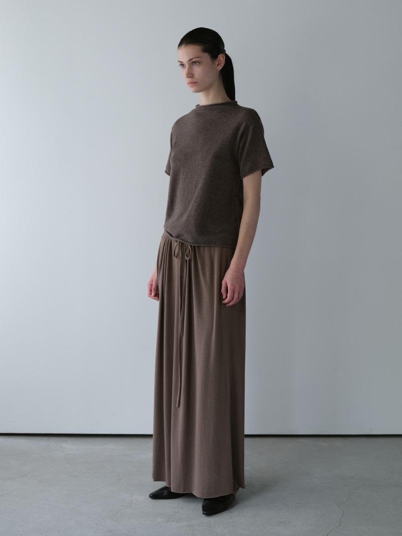 Serene Half Neck Short-Sleeve Wool Knit (brown)