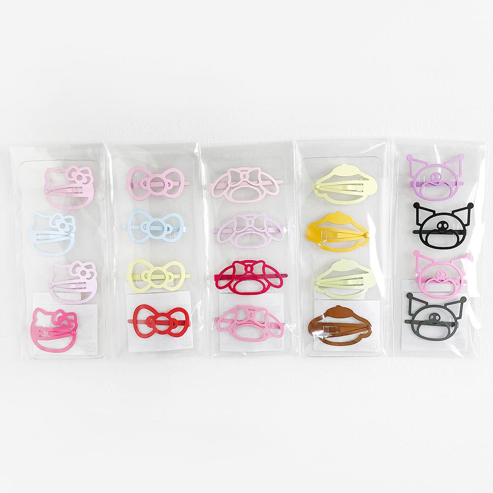 산리오 캐릭터 컬러풀 헤어핀 똑딱이핀 머리핀