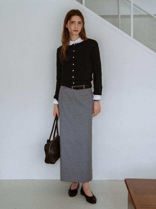 Stitch H-Line Long Skirt[LMBESPSK5407]-Gray