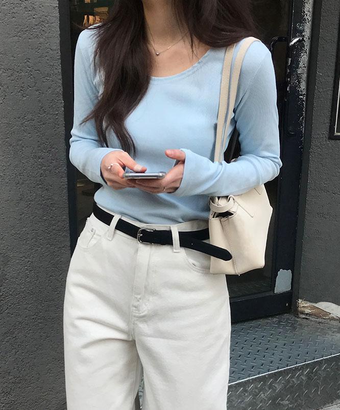 니어웨어 [3size,봄마다찾는#대체불가핏#1등티#리뷰추천] (unusually) reveal tee (9color) 네이비S할인중💥간절기/출근룩/데일리긴팔/골지긴팔/유넥티/레이어드