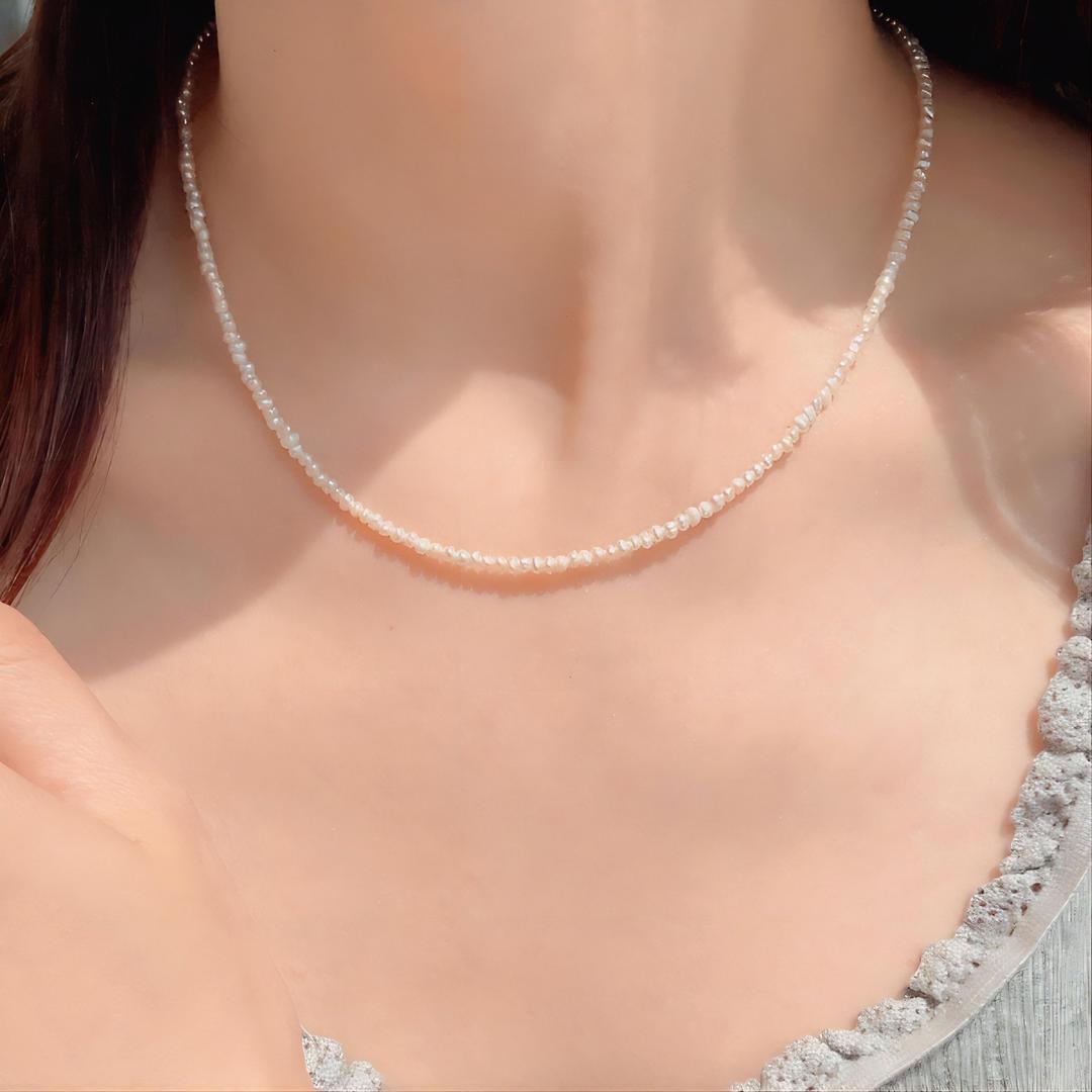 [최다판매❤] 고퀄 초미니 담수진주 은목걸이 petit pearl necklace