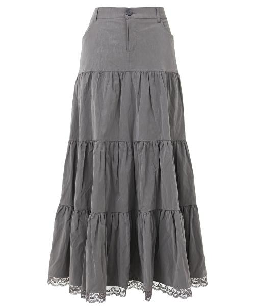 GLOW SKIRT IN DARK GREY(셔링 롱 스커트)