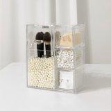 뷰티퍼 먼지차단 뚜껑있는 진주 브러쉬 꽂이 보관함