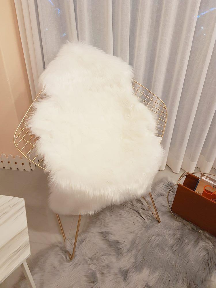 인조퍼 양모 의자러그 양털 미니러그