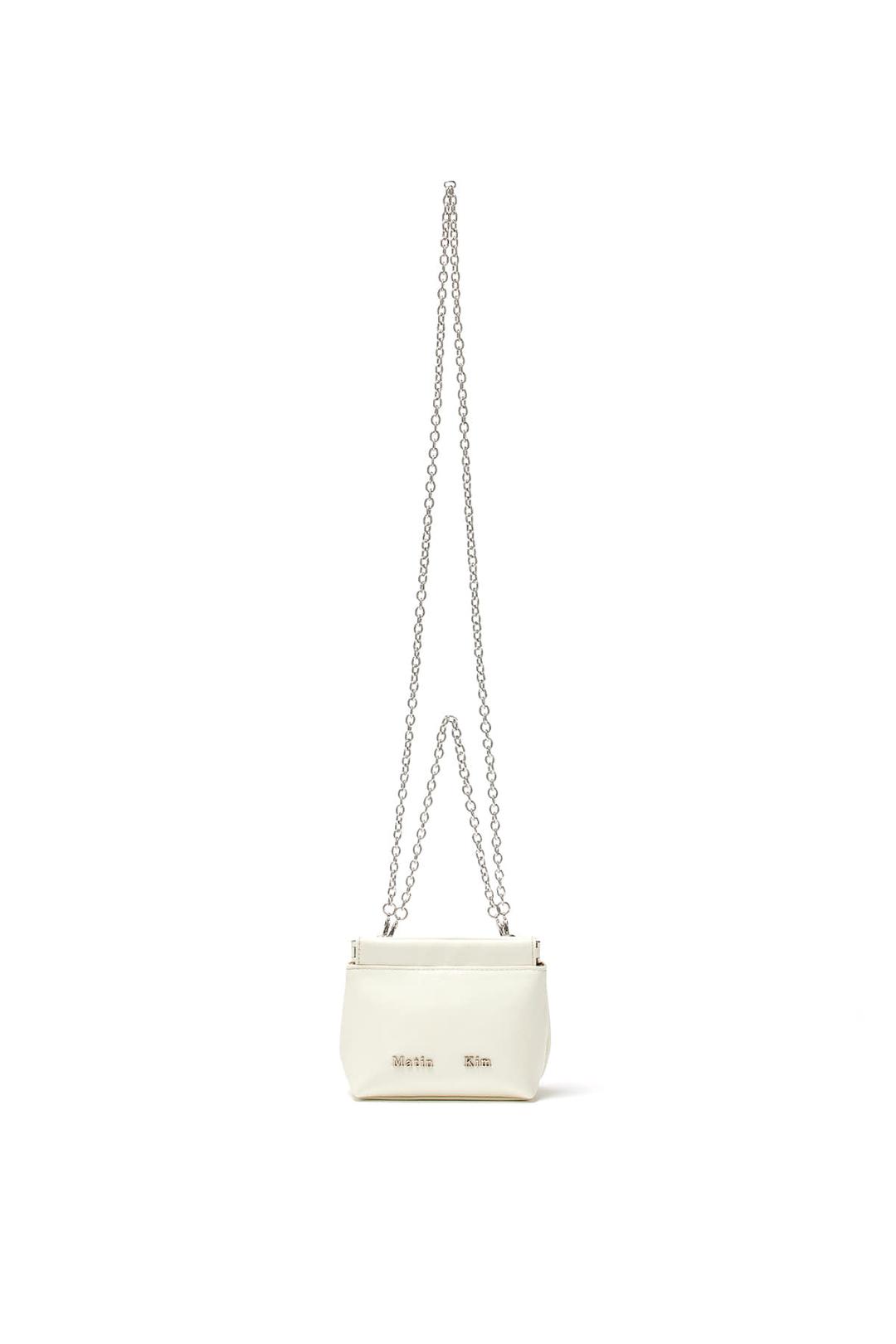 GLOSSY LEATHER MINI WALLET BAG IN IVORY