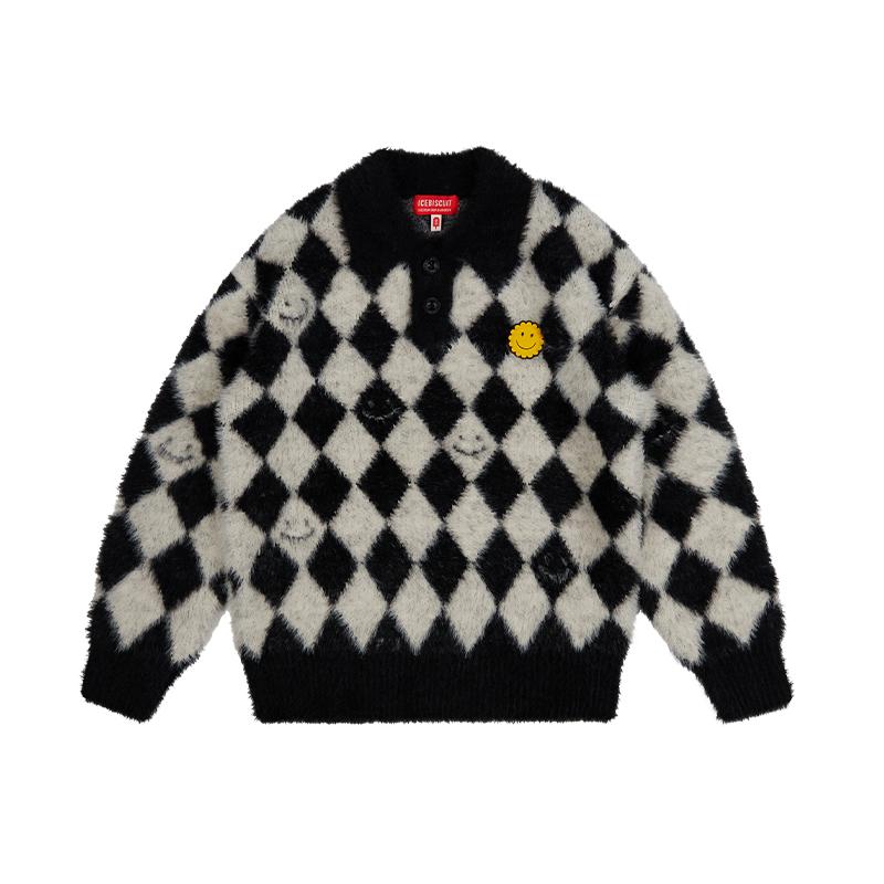 [아이스비스킷] 스마일아가일카라스웨터_IB23KR536