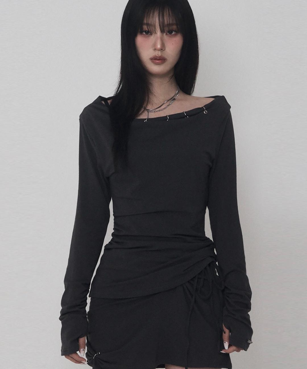 Piercing Drape Set-Up Long Sleeve (charcoal)