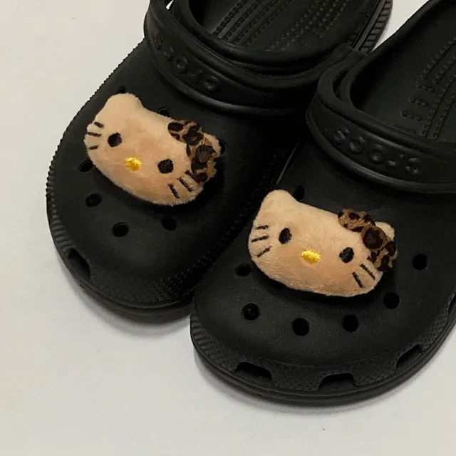 [2개set🤎] 레오파드 고양이 태닝 키티 인형 신발꾸미기 신꾸 지비츠 세트
